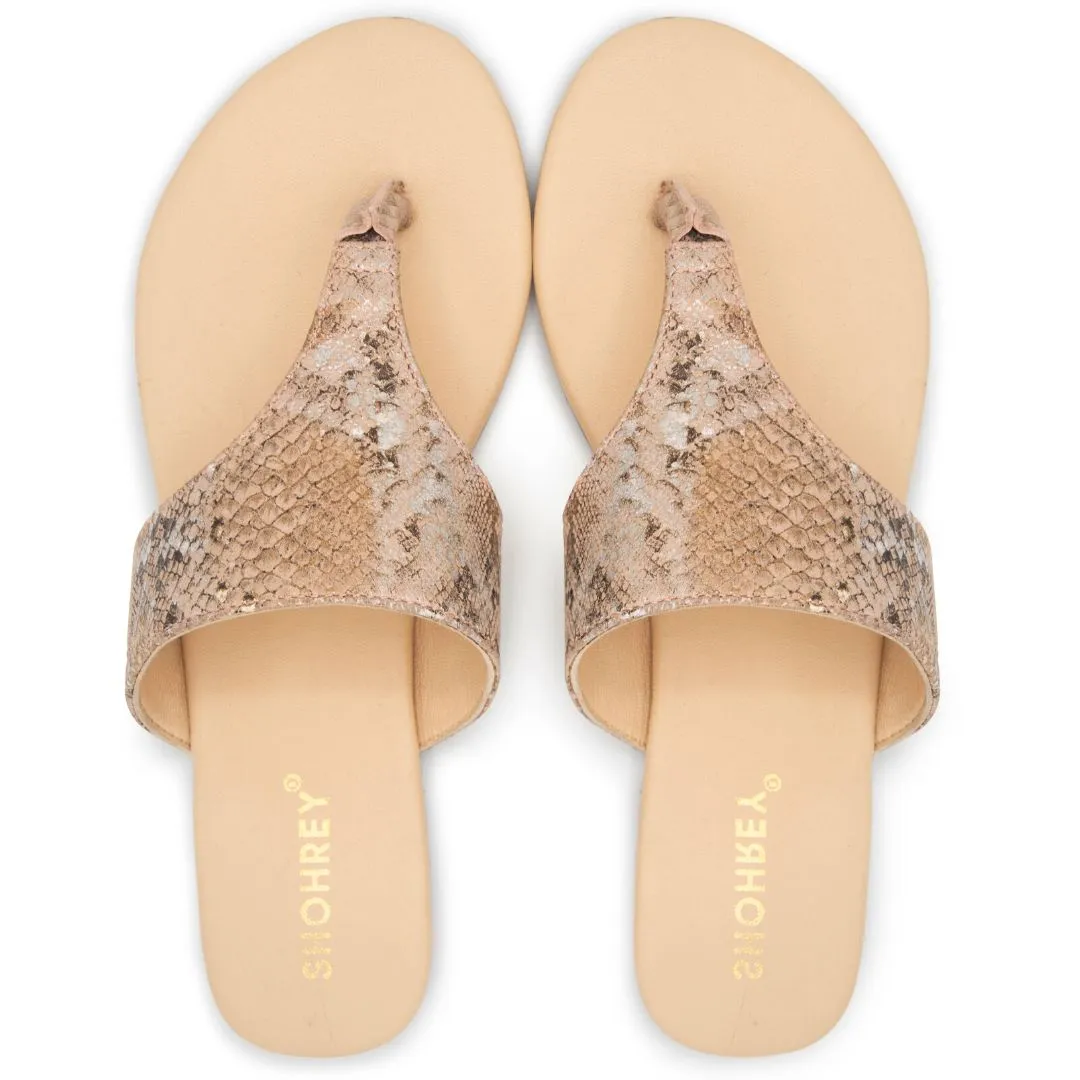 Rockefeller - Pink - Snake Pattern Leather Slippers