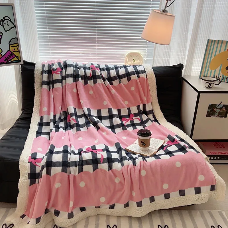 Romantic Pink Love Pattern Blanket