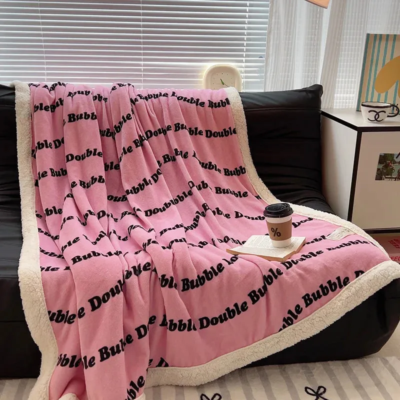 Romantic Pink Love Pattern Blanket