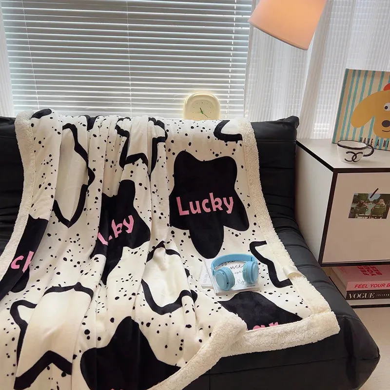 Romantic Pink Love Pattern Blanket