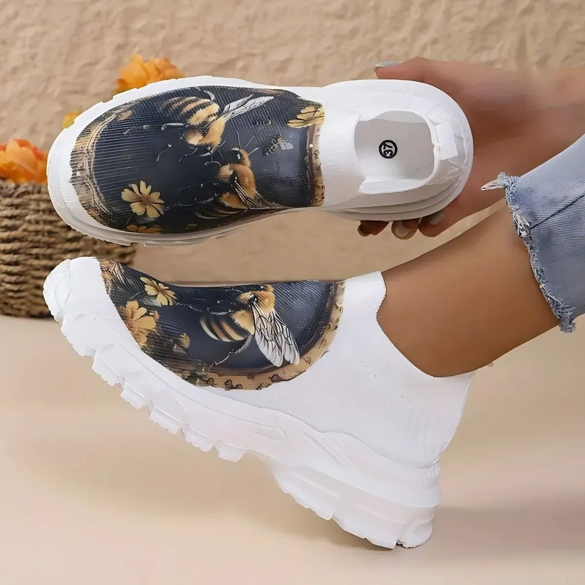 Round Toe Platform Sneakers