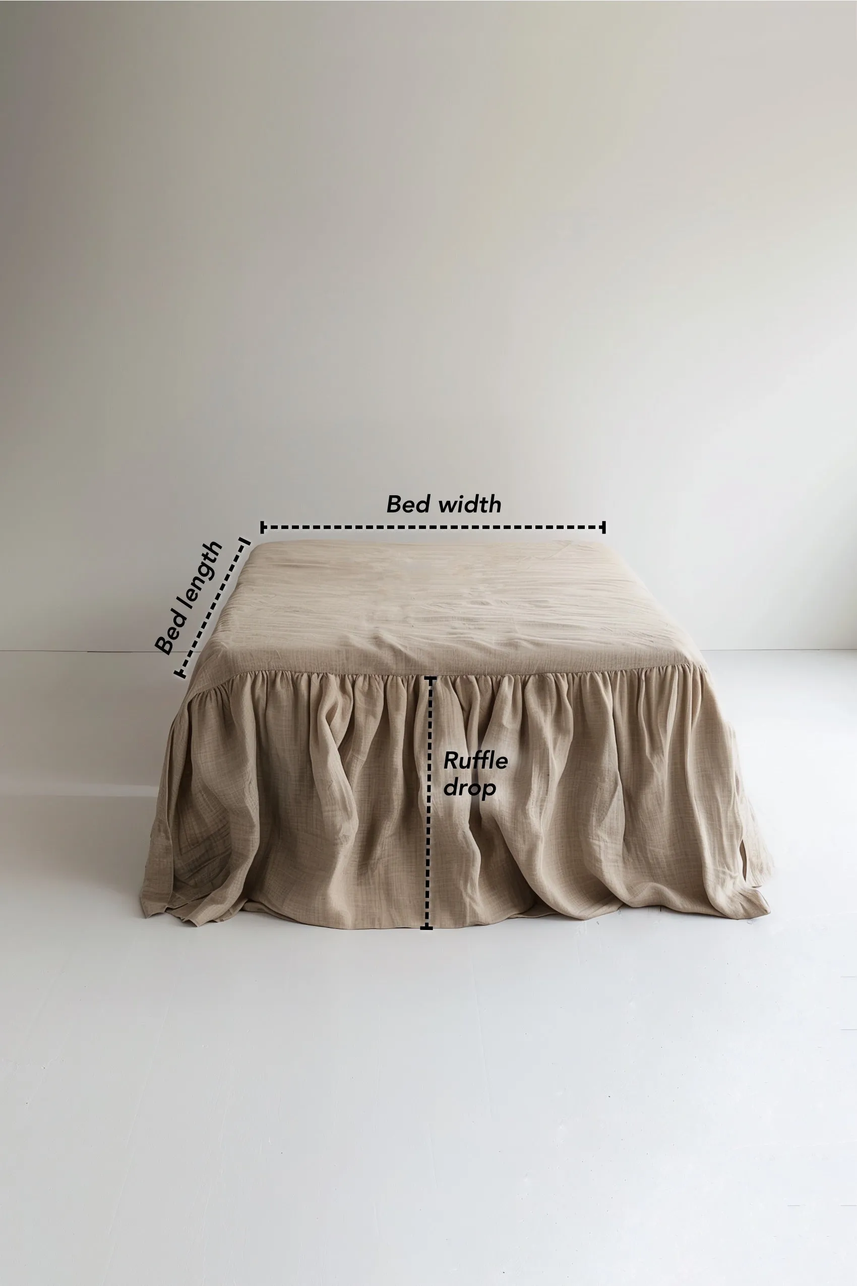 Ruffle bedskirt - natural