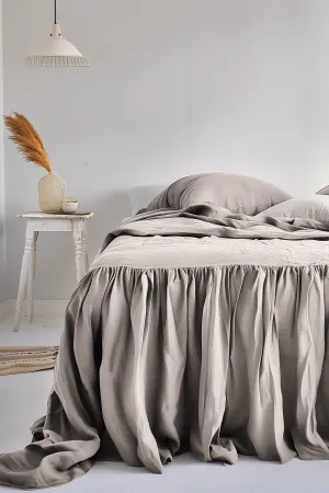 Ruffle bedskirt - natural