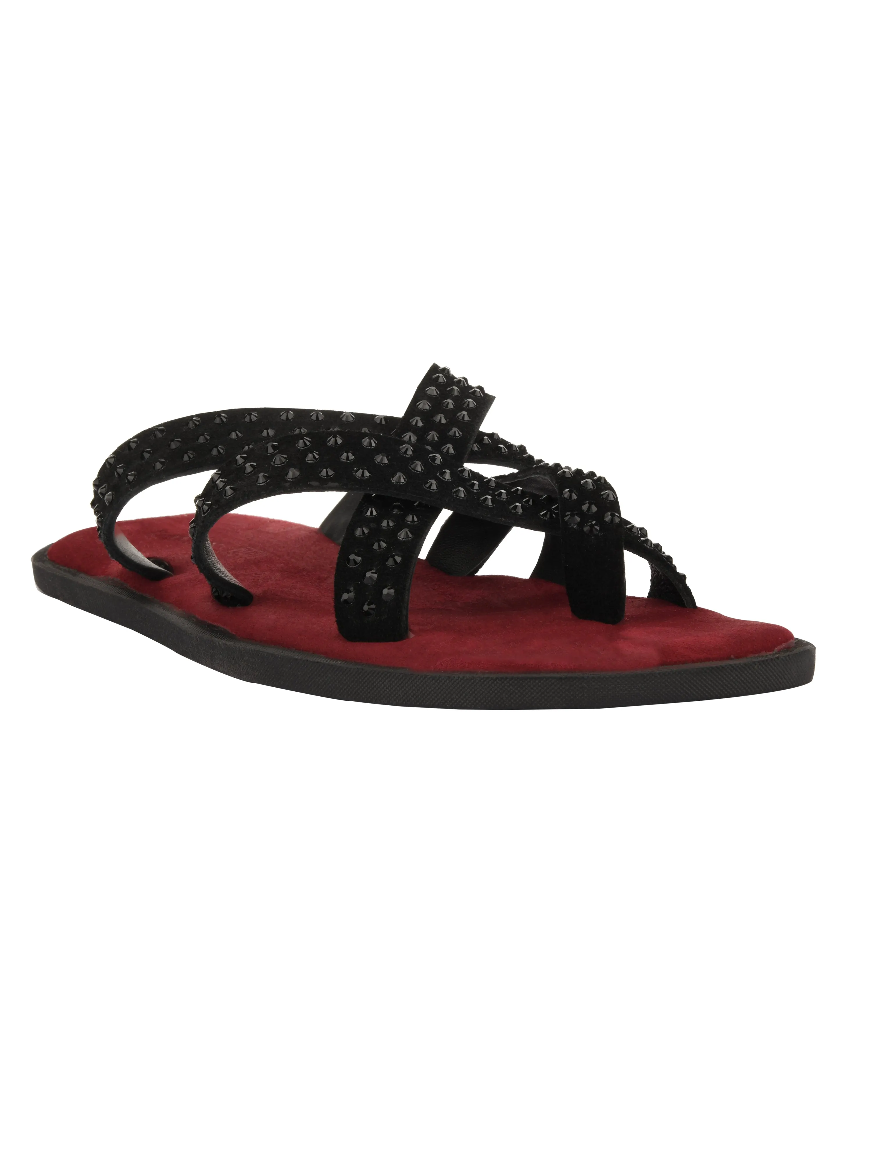 Salvadore Black Dotted Slippers For Men