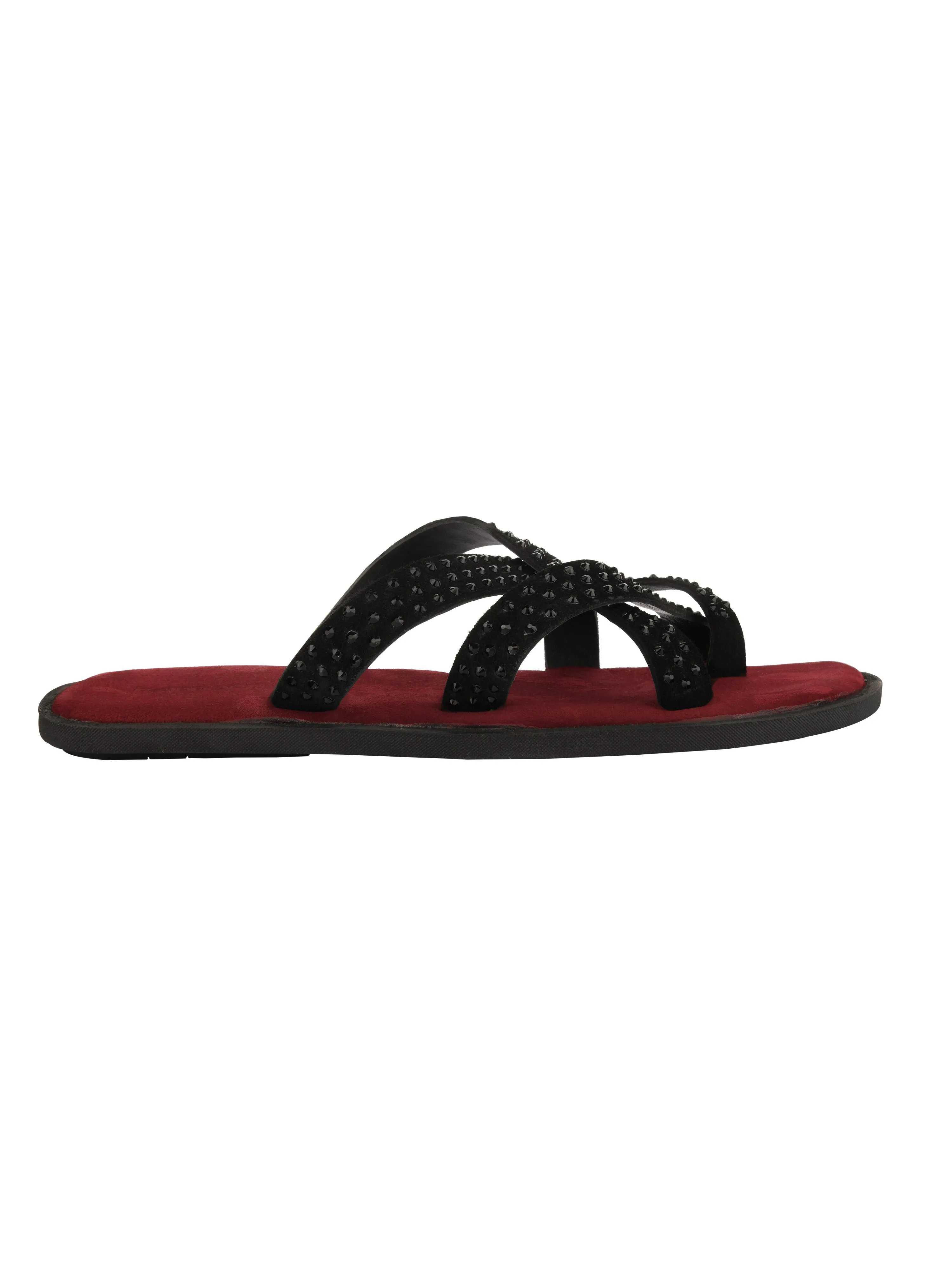 Salvadore Black Dotted Slippers For Men
