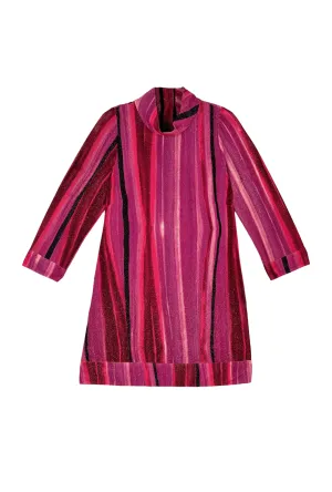 SAMPLE - Long Sleeve Mod Dress- Fuchsia Lurex