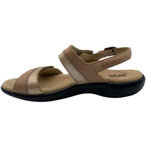 SAS Nudu Sandal Womens 8 W Dawn Orthopedic Comfort Adjustable Strap Suede Lined