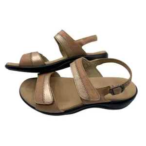 SAS Nudu Sandal Womens 8 W Dawn Orthopedic Comfort Adjustable Strap Suede Lined