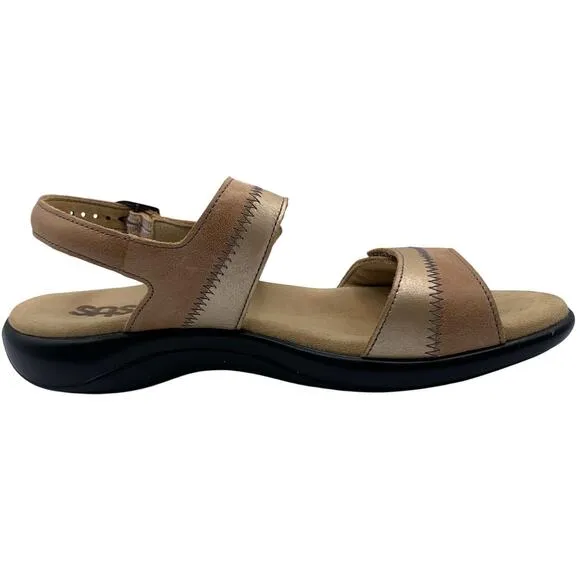 SAS Nudu Sandal Womens 8 W Dawn Orthopedic Comfort Adjustable Strap Suede Lined