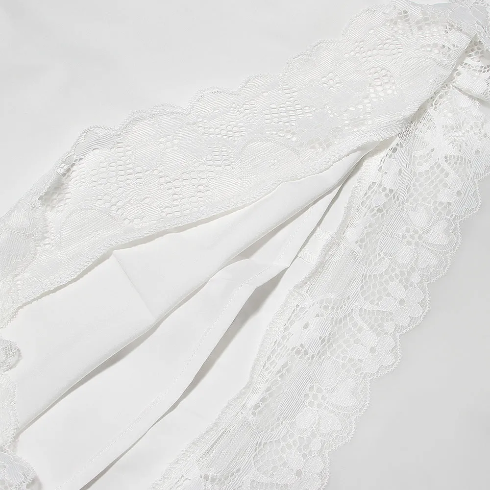 SATIN  LACE MINI DRESS