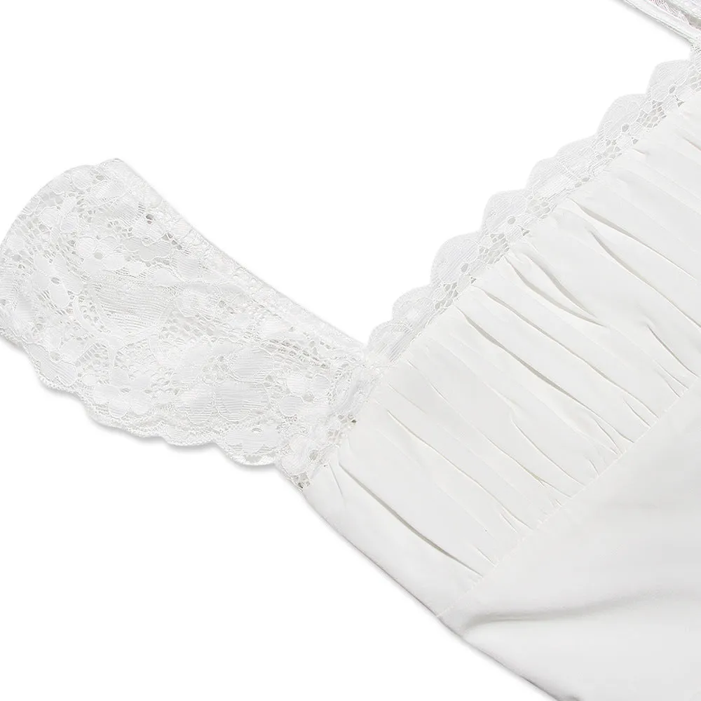 SATIN  LACE MINI DRESS