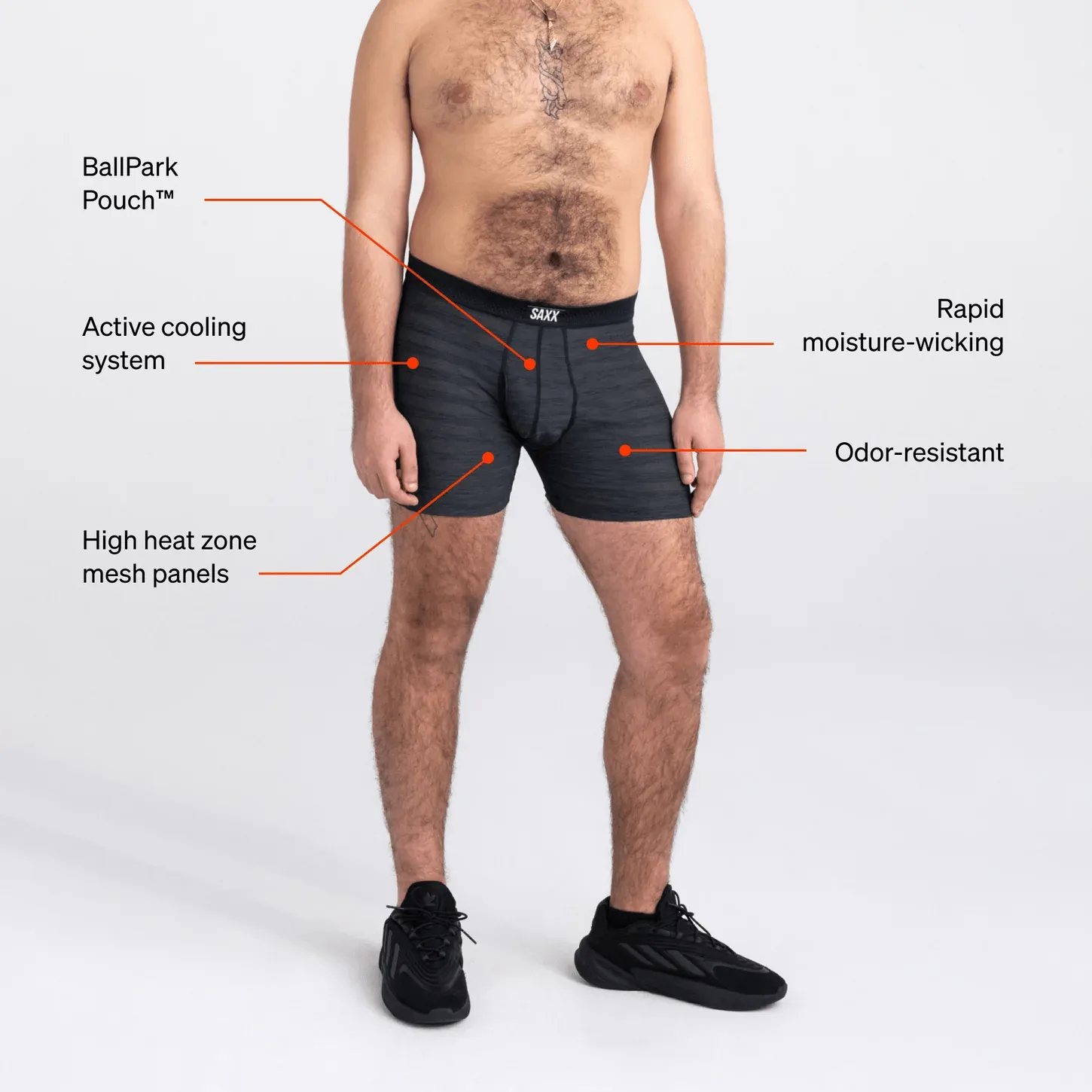 Saxx DropTemp Cool Mesh Boxers - Black
