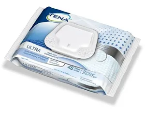 SCA 35720 Tena Ultra Skin-Caring Washcloths, 8x12.5 in., Soft-Packs, CS/384