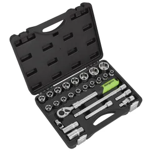 Siegen by Sealey Socket Set Extendable Ratchet 1/2"Sq Drive 26pc