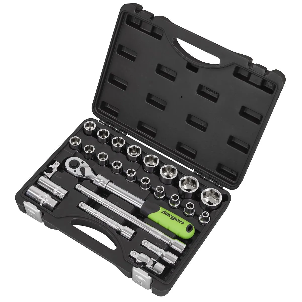 Siegen by Sealey Socket Set Extendable Ratchet 1/2"Sq Drive 26pc