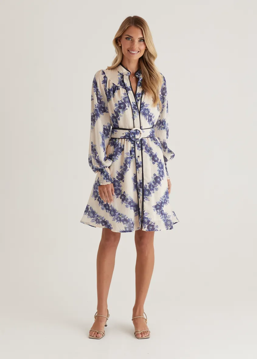 Silene Dress - Blue Floral