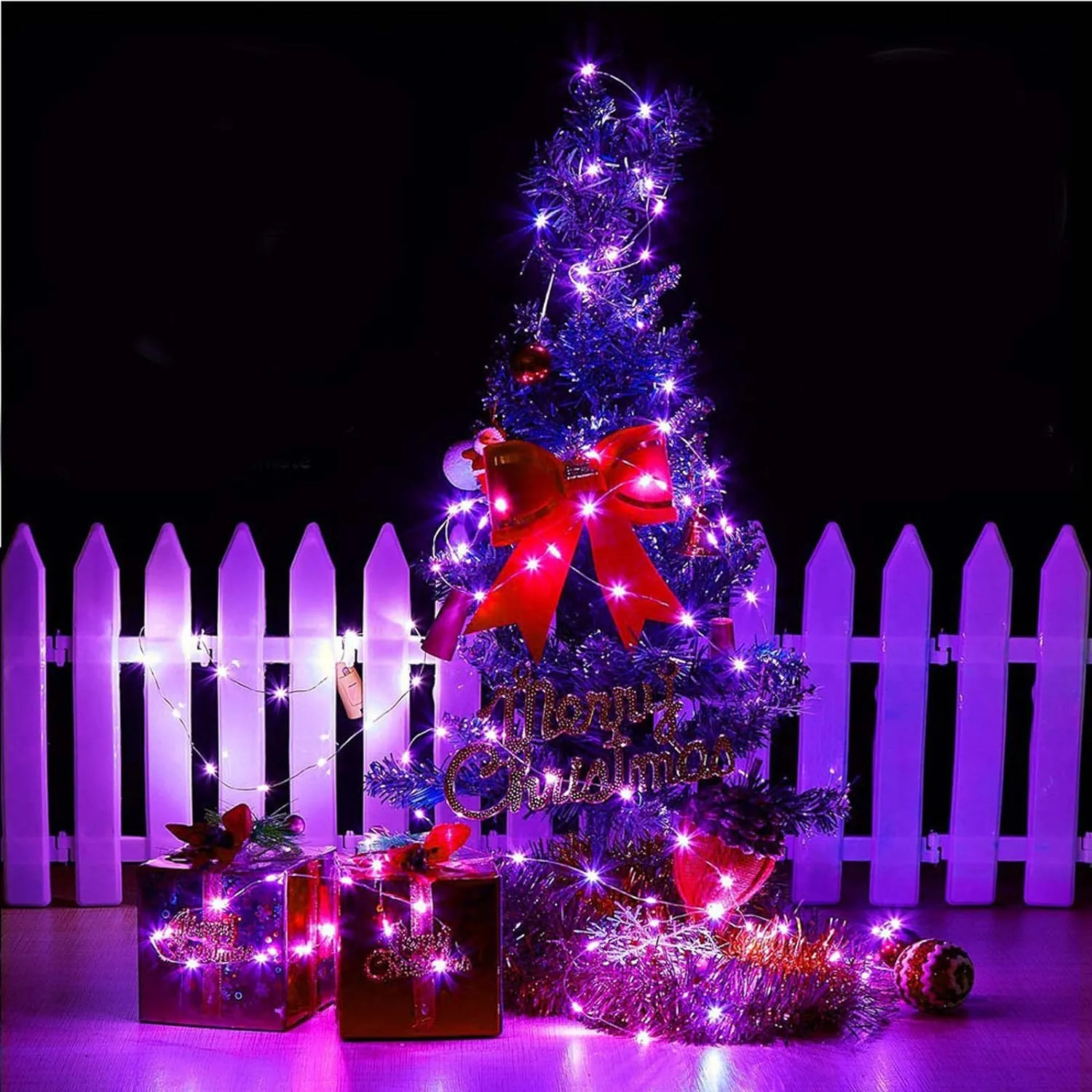 Silver Wire 33 Foot 100 LED USB Fairy String Lights with On/Off Switch