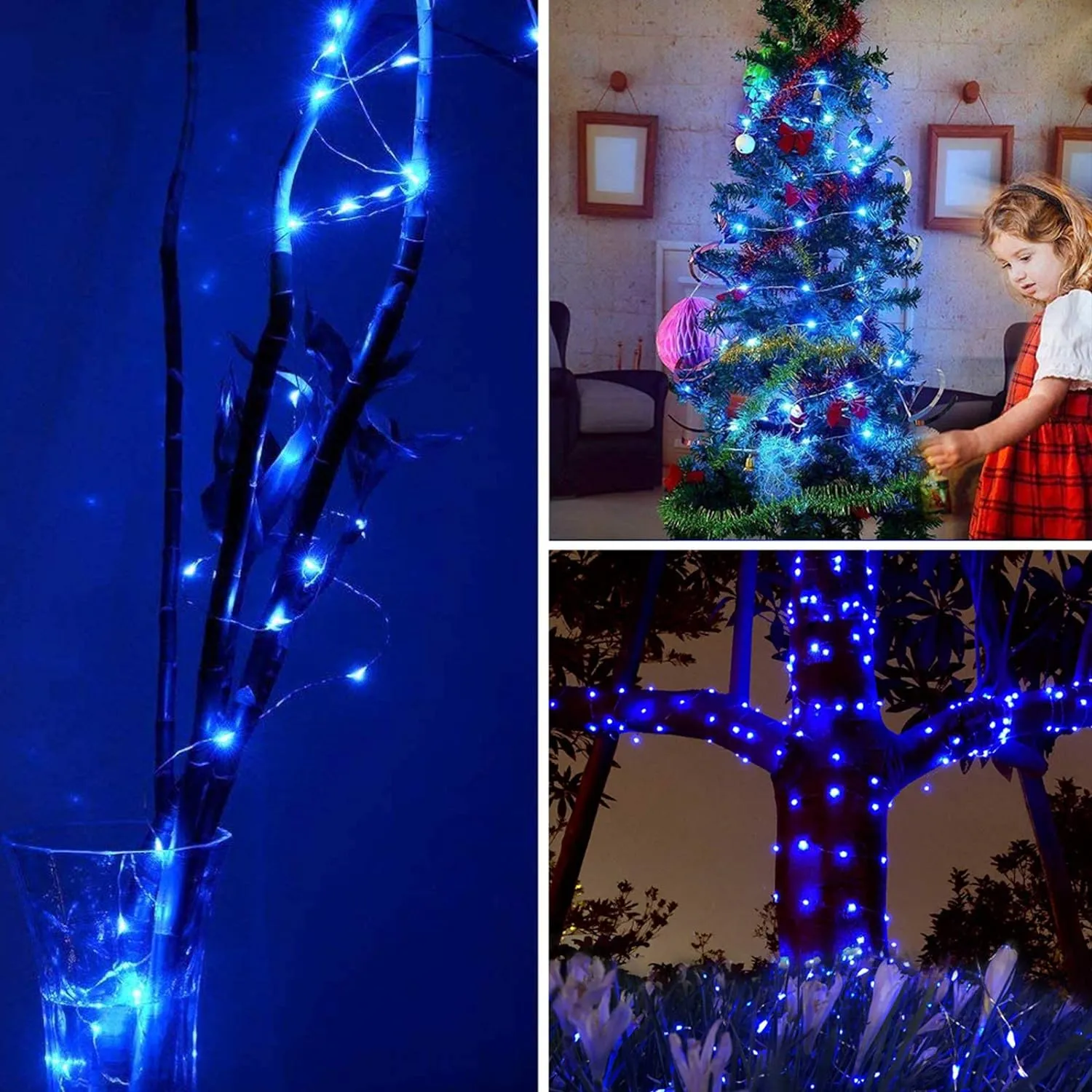 Silver Wire 33 Foot 100 LED USB Fairy String Lights with On/Off Switch