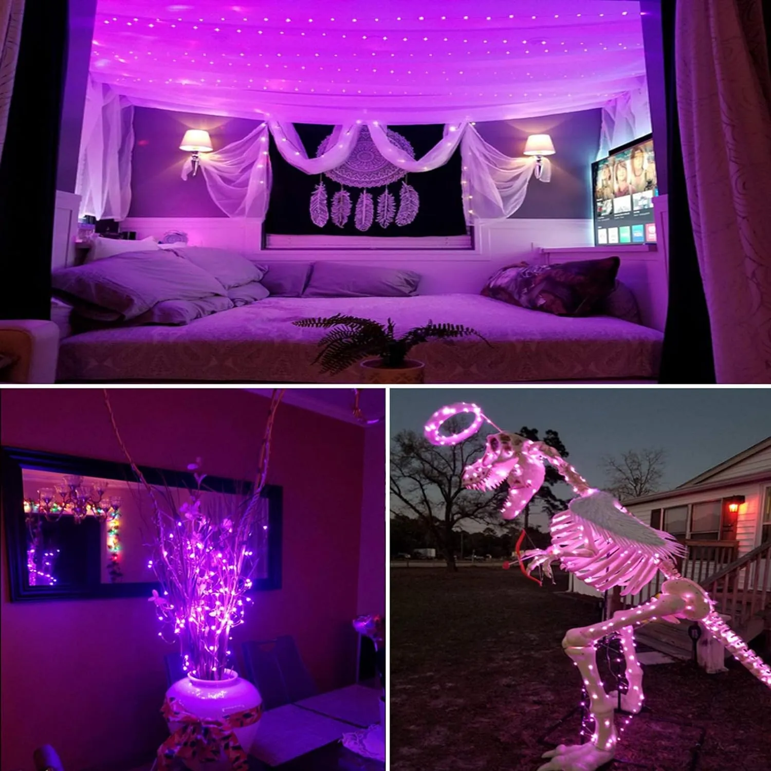 Silver Wire 33 Foot 100 LED USB Fairy String Lights with On/Off Switch
