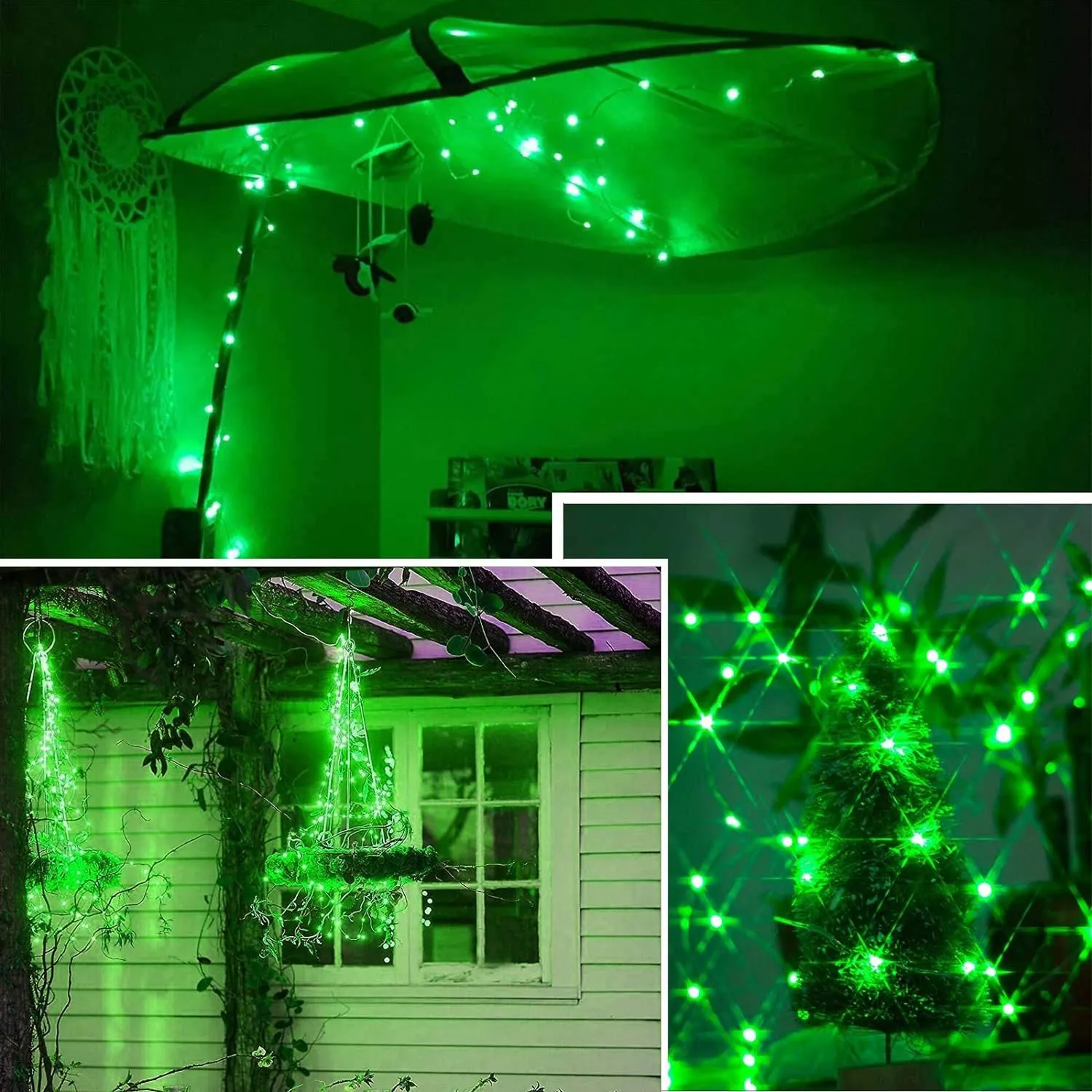 Silver Wire 33 Foot 100 LED USB Fairy String Lights with On/Off Switch