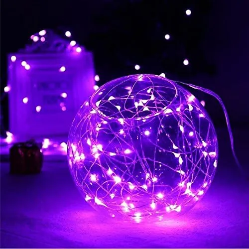 Silver Wire 33 Foot 100 LED USB Fairy String Lights with On/Off Switch