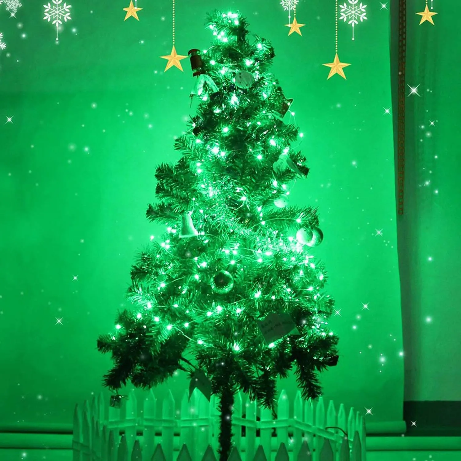 Silver Wire 33 Foot 100 LED USB Fairy String Lights with On/Off Switch