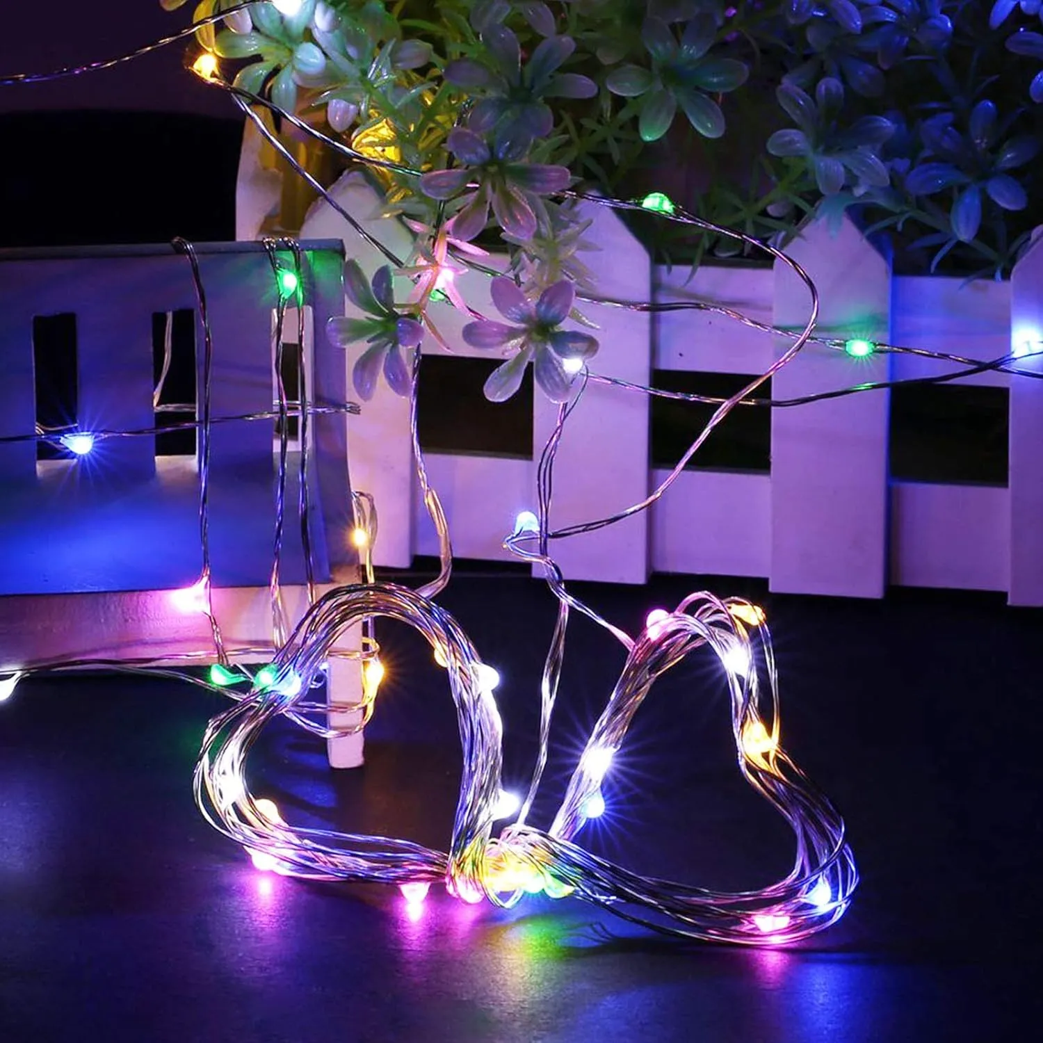 Silver Wire 33 Foot 100 LED USB Fairy String Lights with On/Off Switch