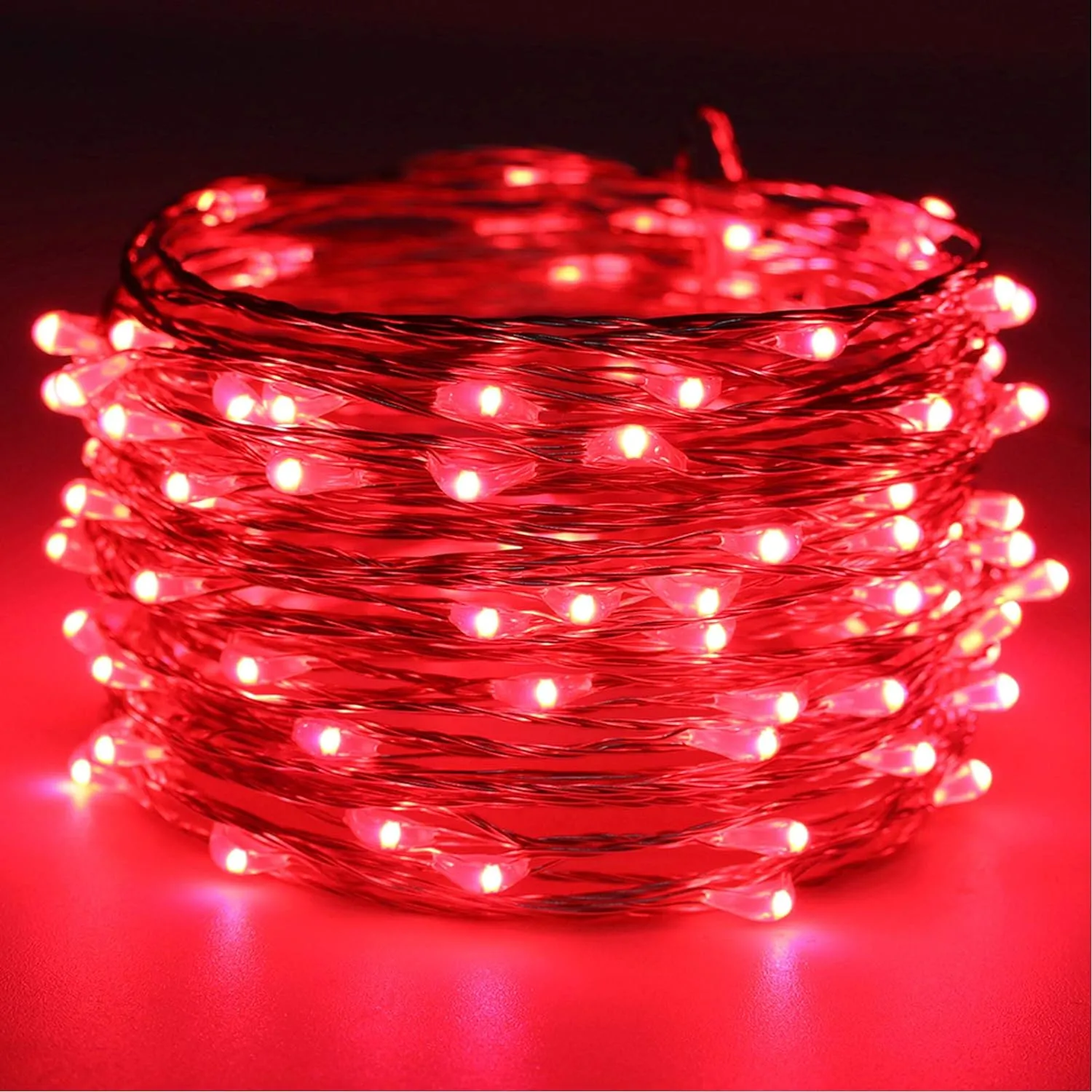 Silver Wire 33 Foot 100 LED USB Fairy String Lights with On/Off Switch
