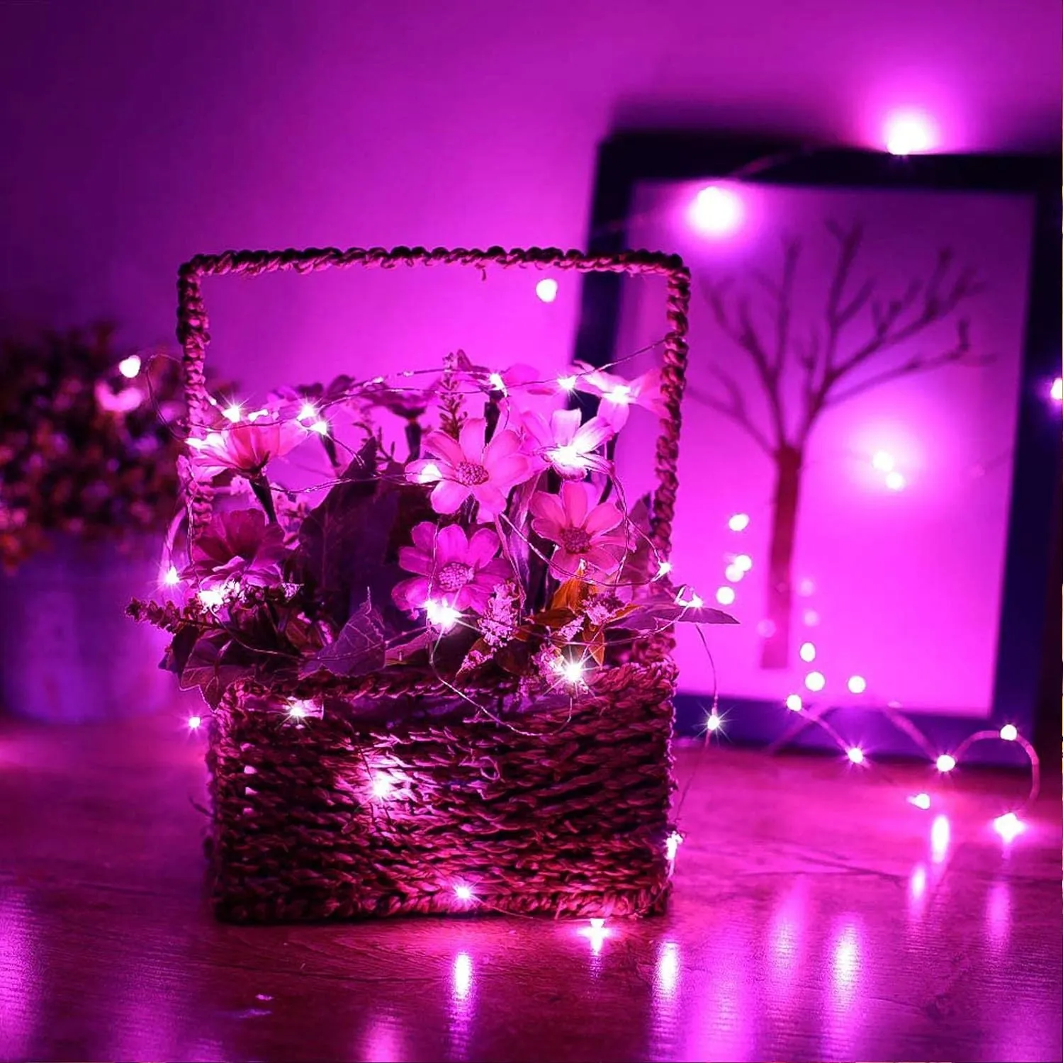 Silver Wire 33 Foot 100 LED USB Fairy String Lights with On/Off Switch