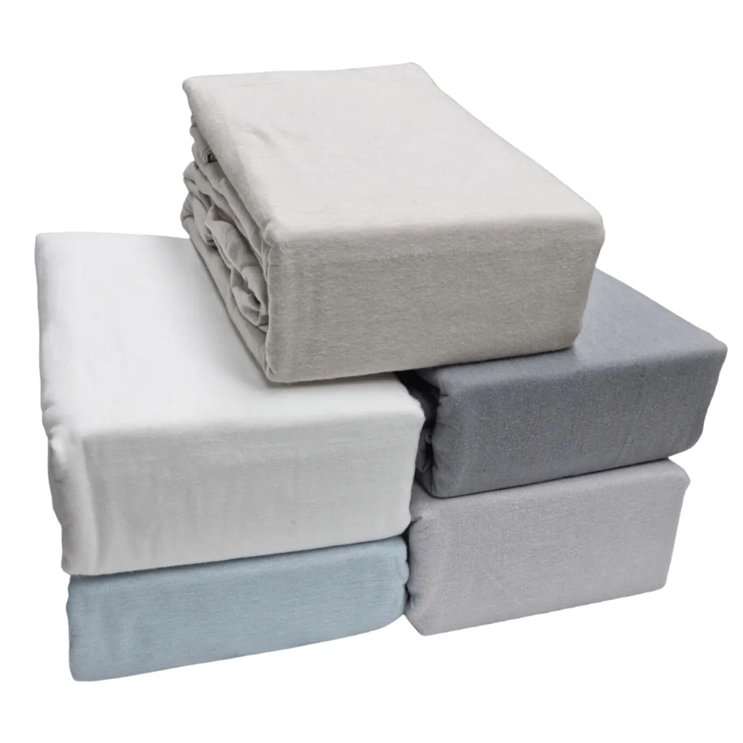 Simon Baker Cotton Flannel Winter Sheet Set Grey 4 Piece