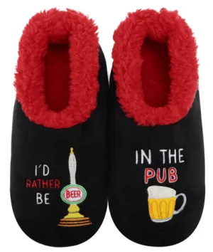 Slumbies® Cosy Men's Slippers ~ I'd Rather Be In The Pub