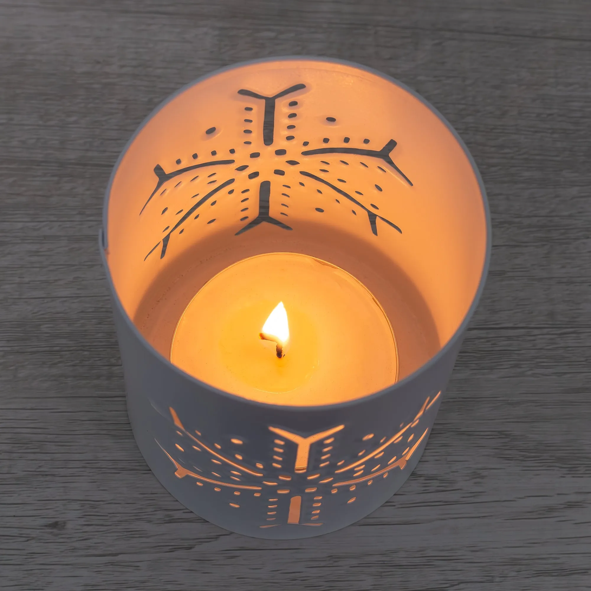 Snowflake Candle Lanterns for Pillar Candles (Set of 3)