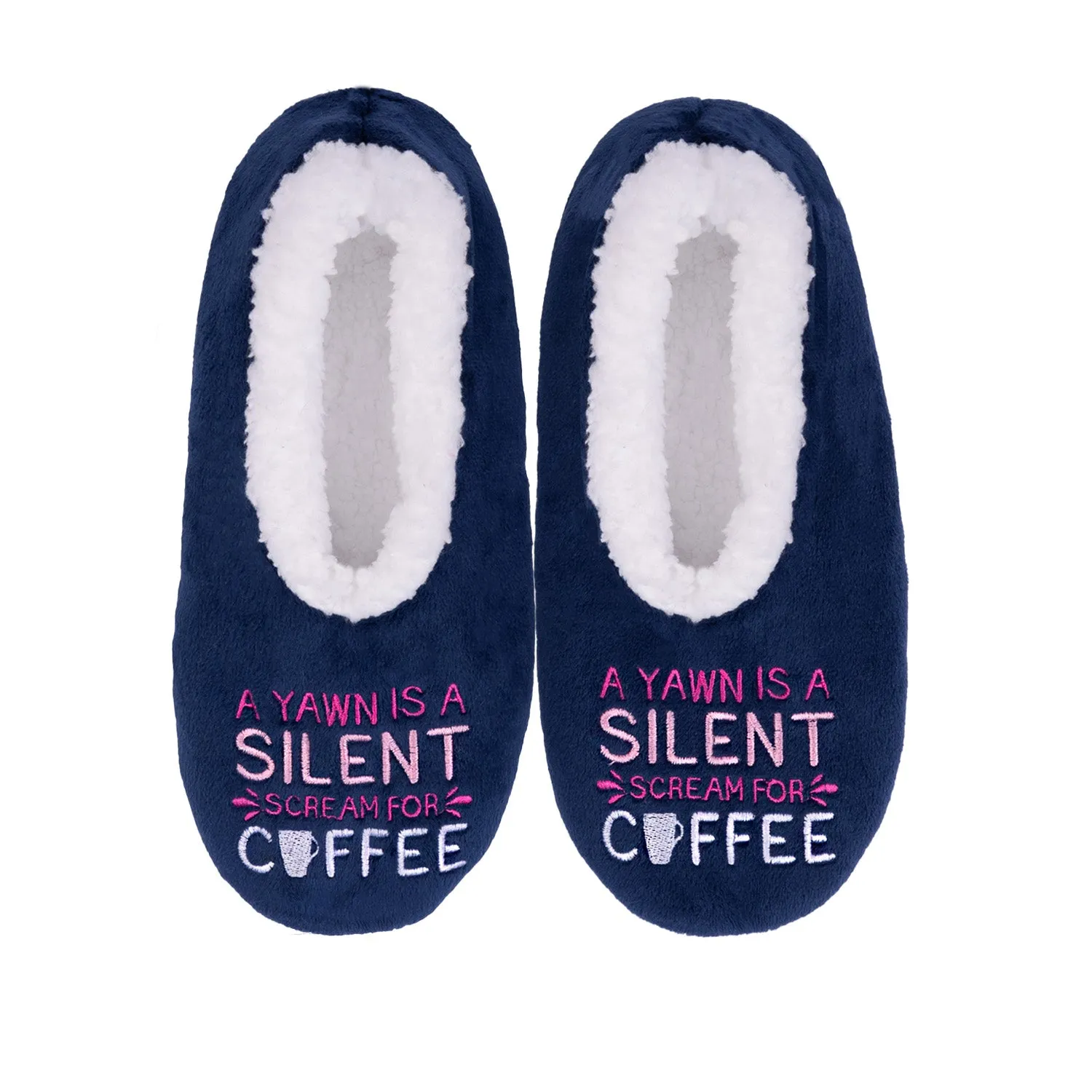 SnuggUps® Cosy Women's Slippers ~ A Yawn Is a Silent Scream For Coffee