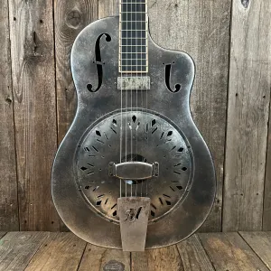 SOLD - Mule Resophonic Tri Cone Resonator Acoustic Electric Aged Cutaway