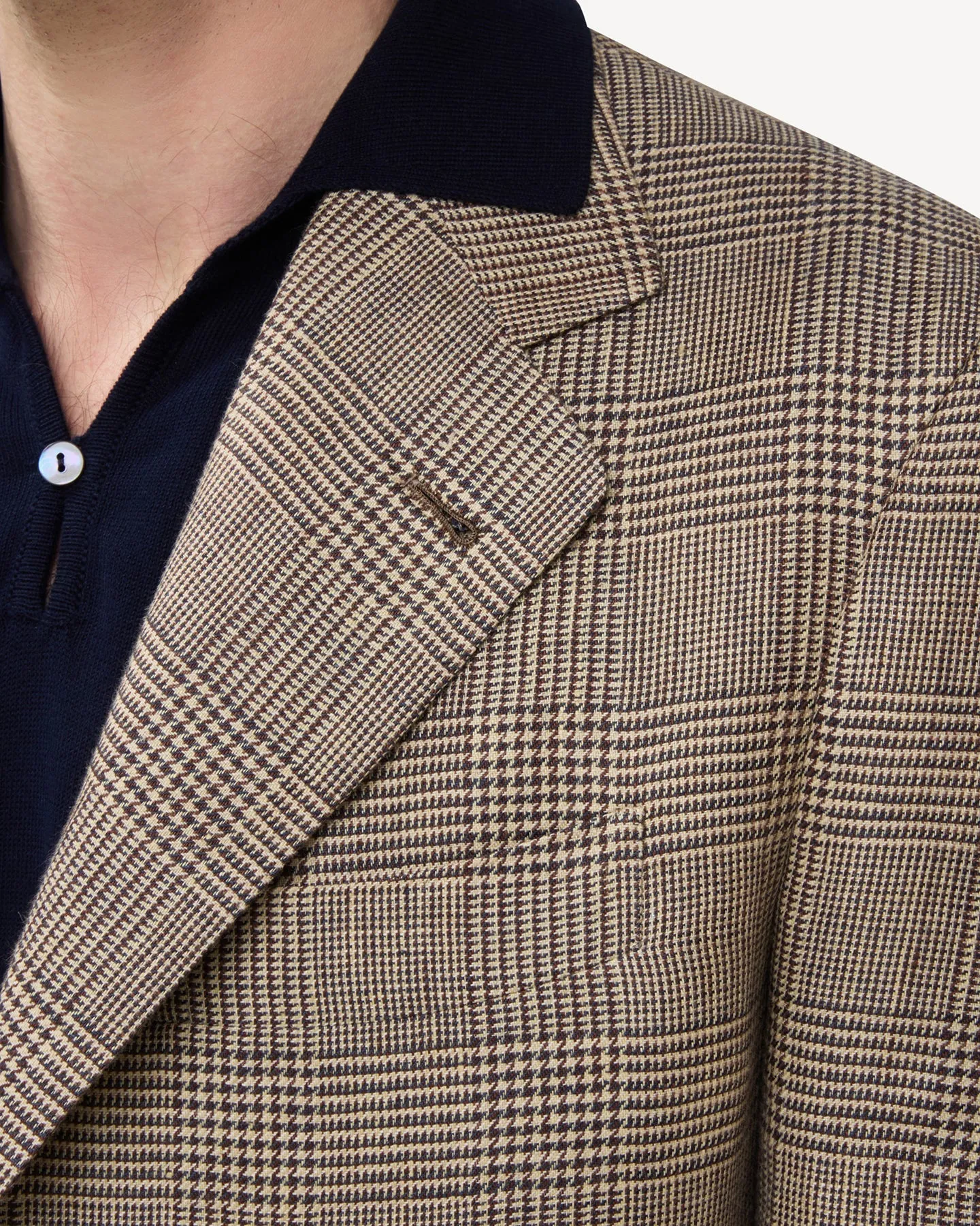 Sport Coat Brown Prince of Wales Linen