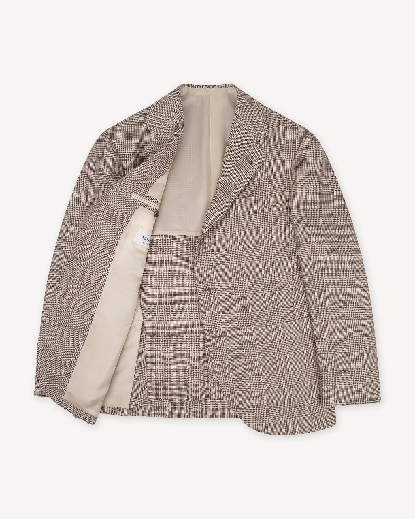 Sport Coat Brown Prince of Wales Linen