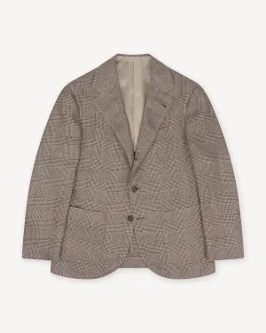 Sport Coat Brown Prince of Wales Linen