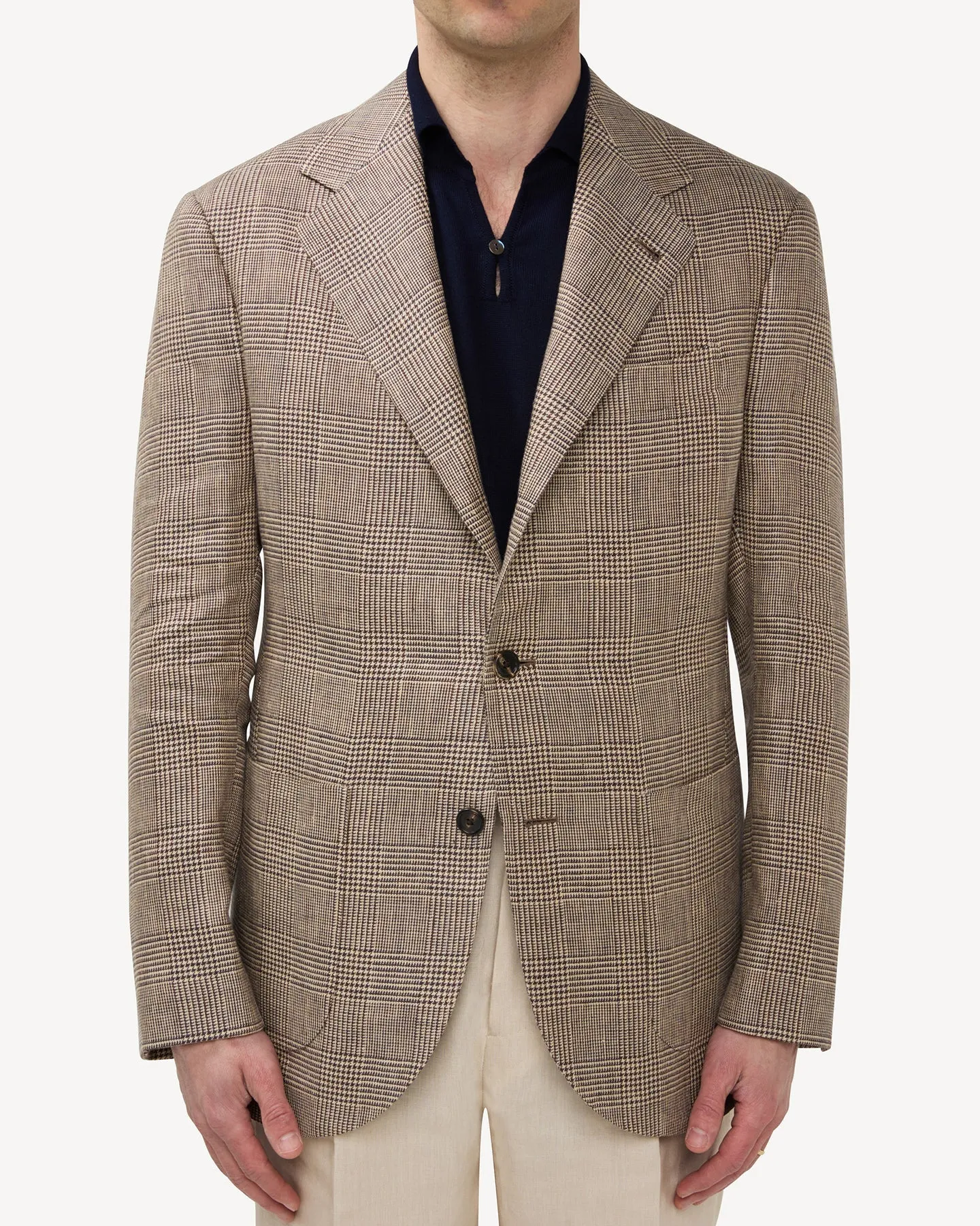 Sport Coat Brown Prince of Wales Linen