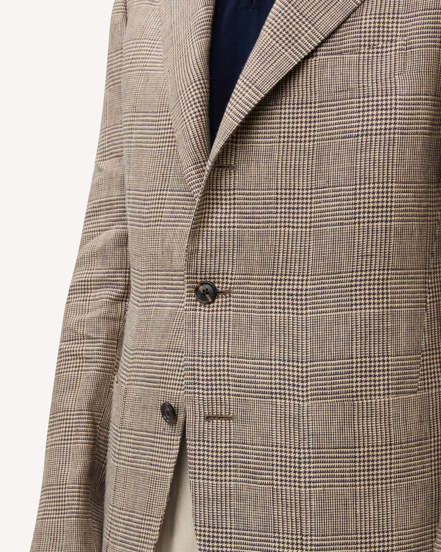 Sport Coat Brown Prince of Wales Linen