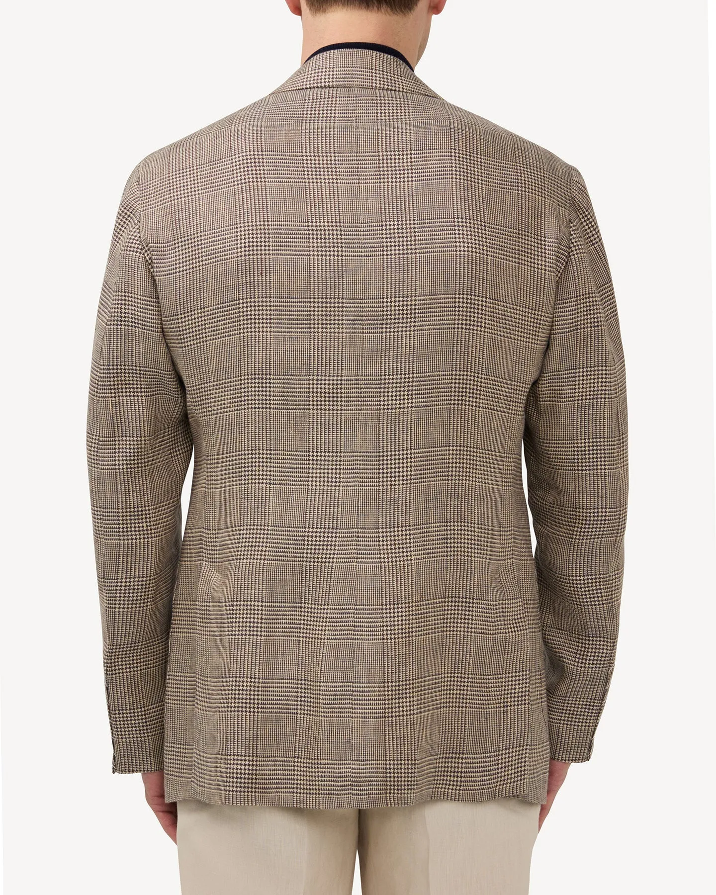 Sport Coat Brown Prince of Wales Linen
