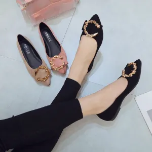 Spring/Autumn Casual Fashion Pointed Toe Comfortable Non-Slip Wear-Resistant Simple Flat Walking Shoes for Women