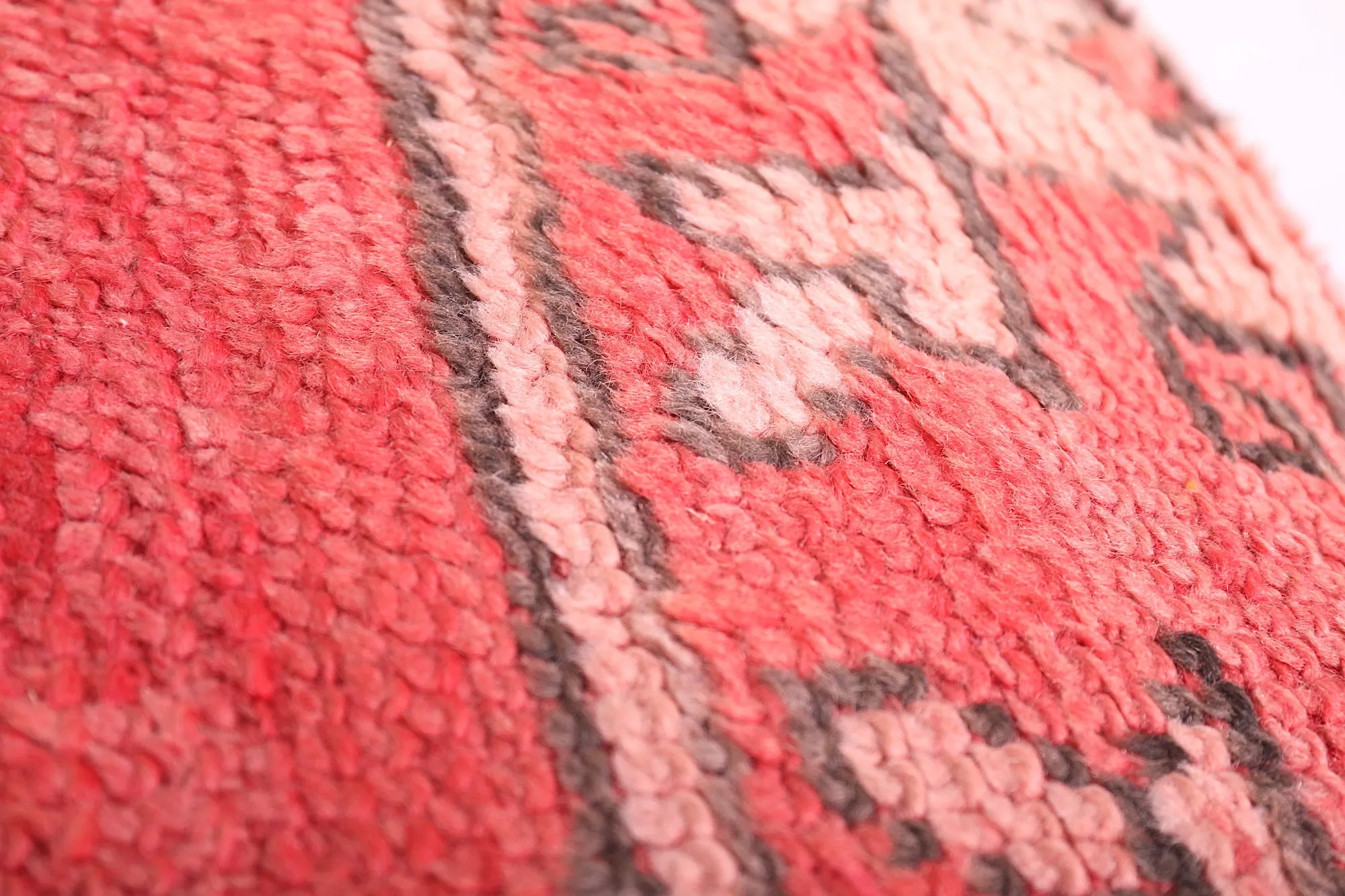 Square Moroccan Pouf handmade old red pouf