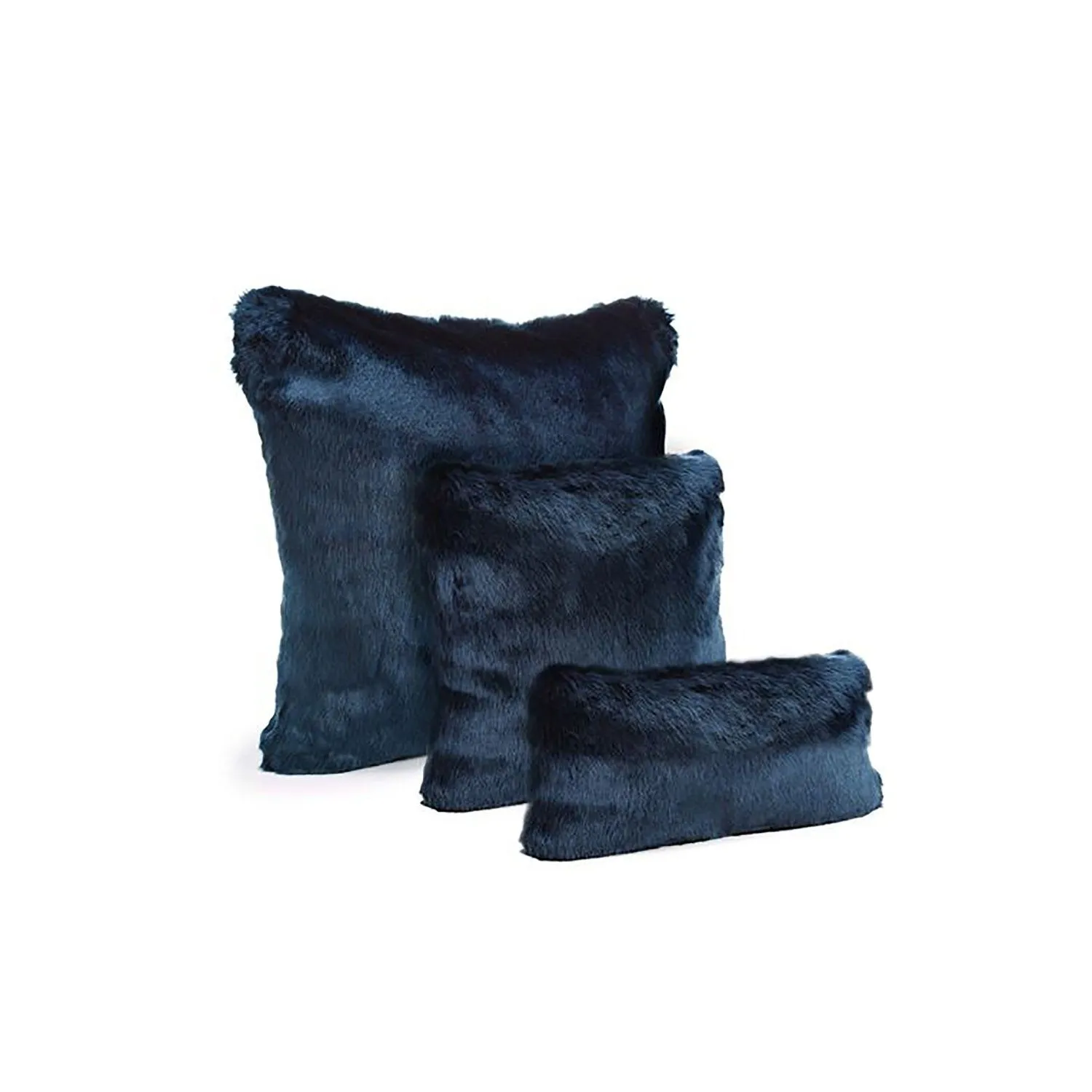 Steel Blue Mink Faux Fur Pillow