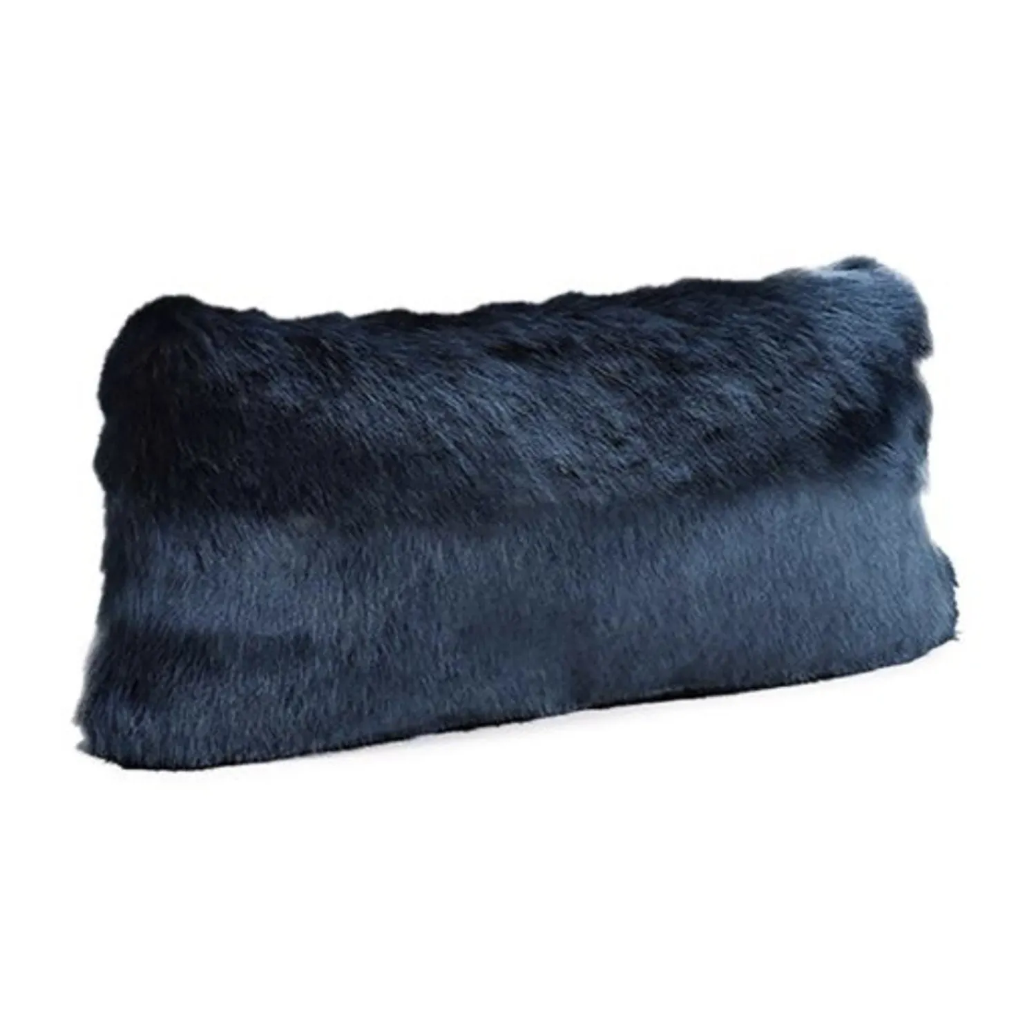 Steel Blue Mink Faux Fur Pillow
