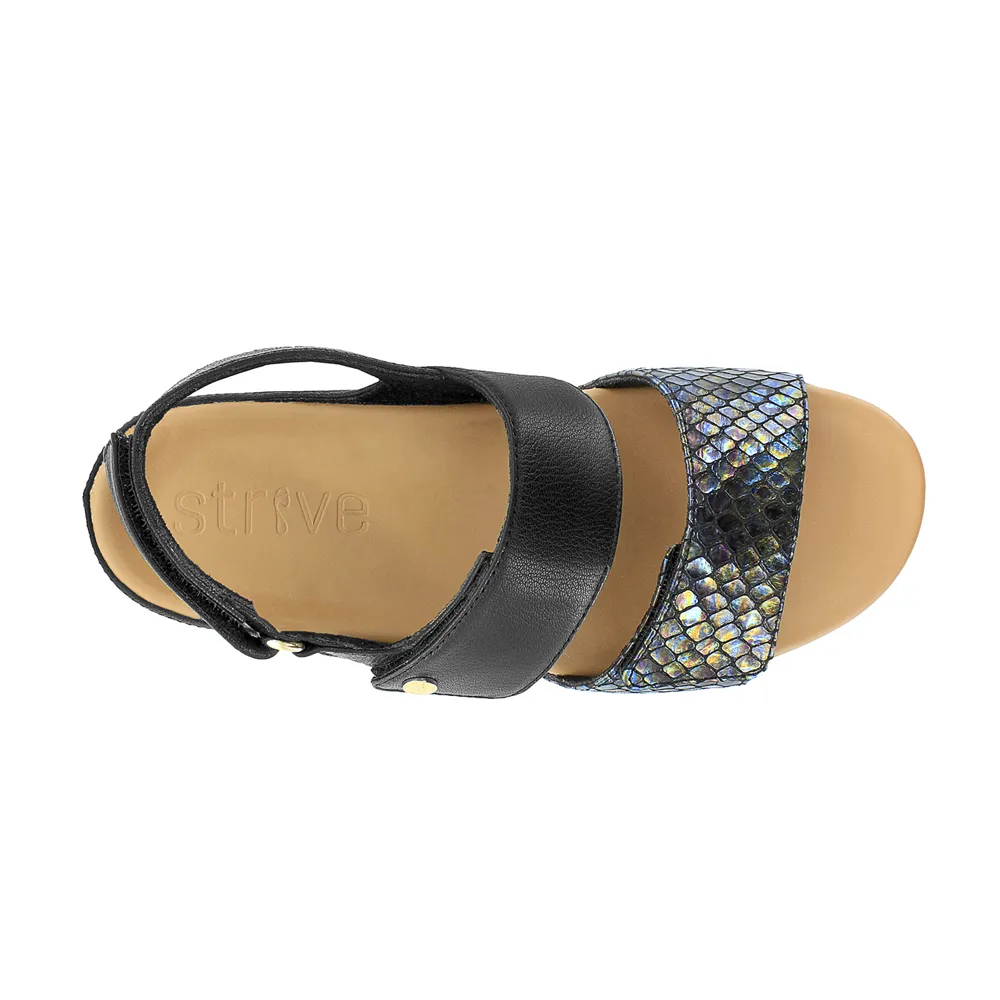 Strive Riviera II Black Snake Sandals