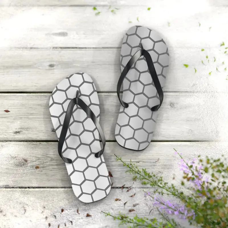 Stylish Gray Hexagon Flip Flops for Chic Summer Looks
