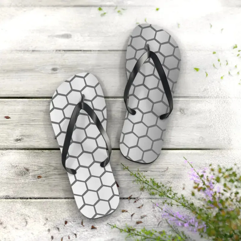 Stylish Gray Hexagon Flip Flops for Chic Summer Looks