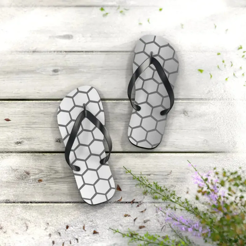 Stylish Gray Hexagon Flip Flops for Chic Summer Looks