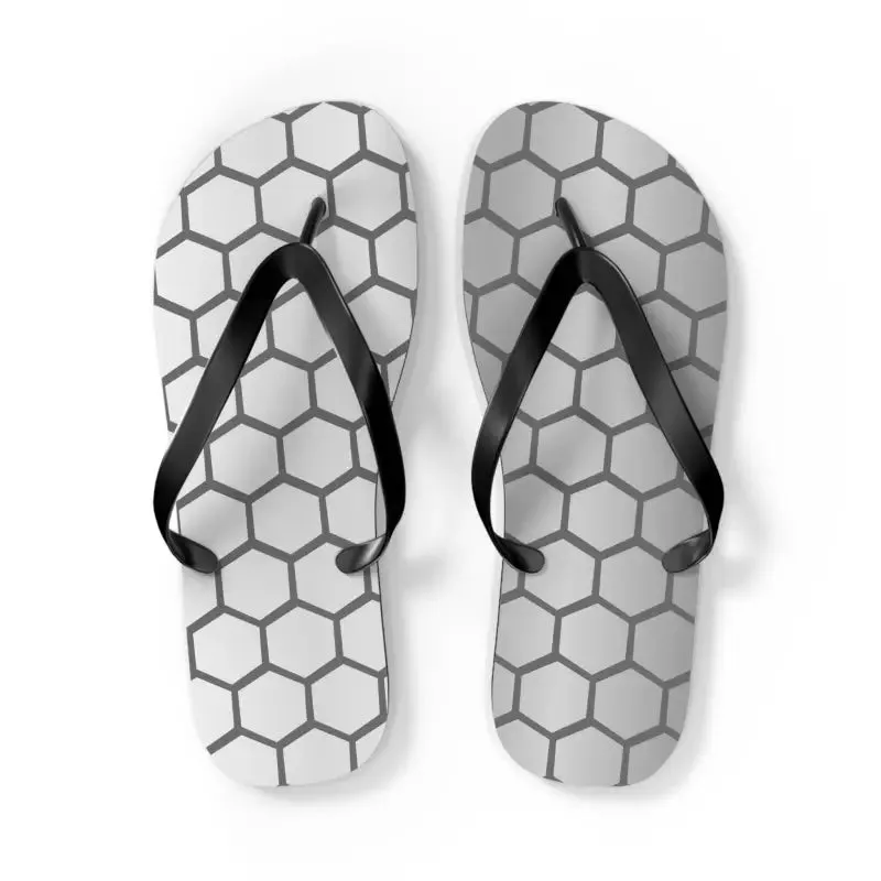 Stylish Gray Hexagon Flip Flops for Chic Summer Looks
