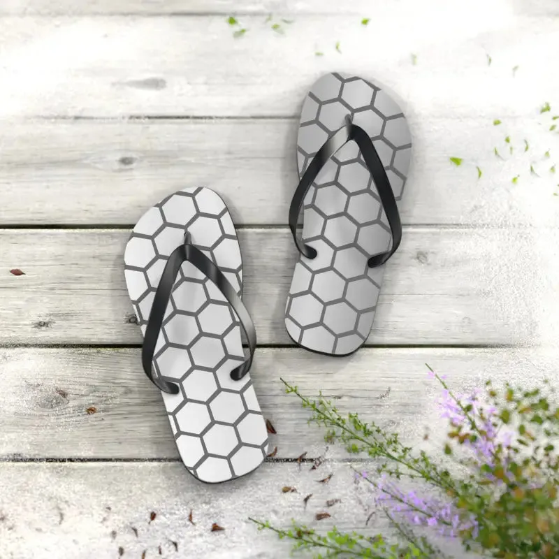 Stylish Gray Hexagon Flip Flops for Chic Summer Looks